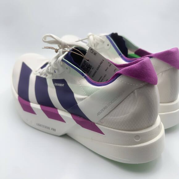 Mens Size 9.5 Adidas Running Shoes Adizero Adios PRO 4 Core White Purple JR1656 main image 4